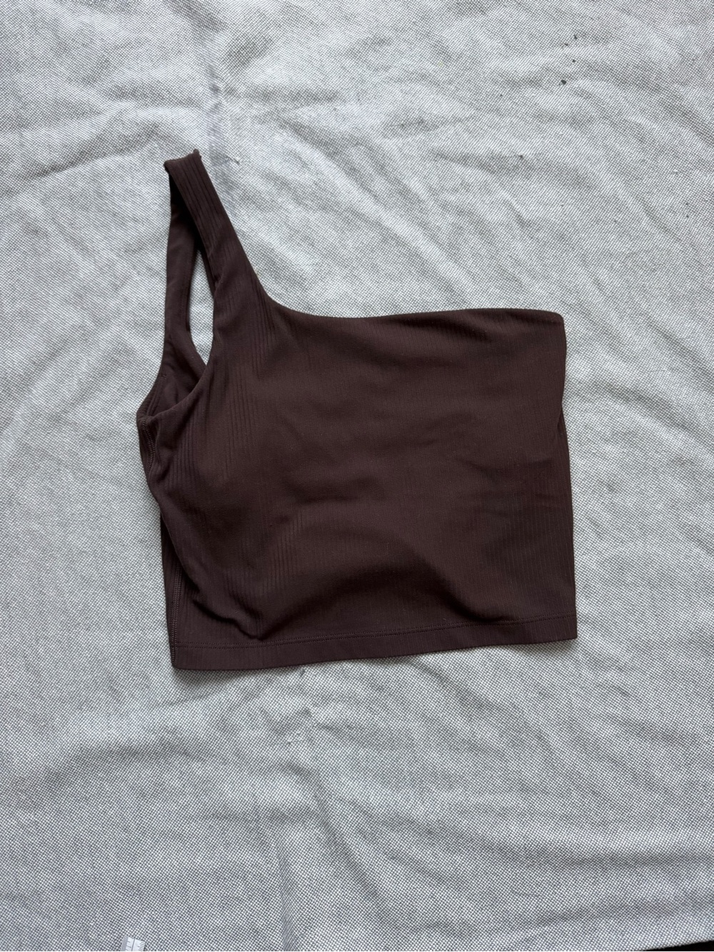 Lululemon One-Shoulder Ribbed Crop Top - Brown